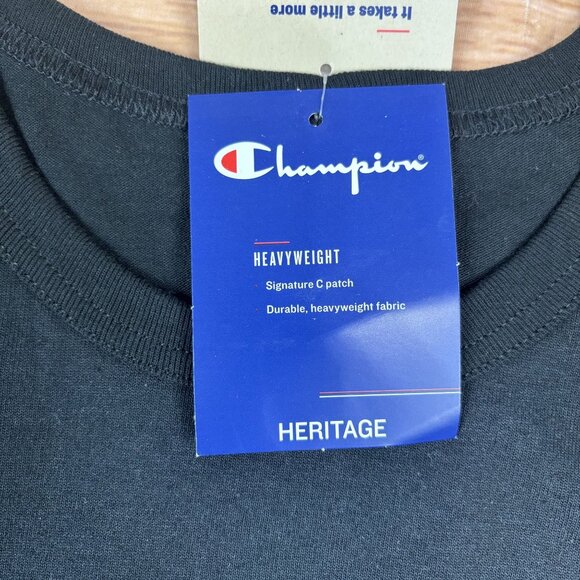 Champion Mens Black T-Shirt  Medium Heritage Heavyweight Fabric - Picture 7 of 10